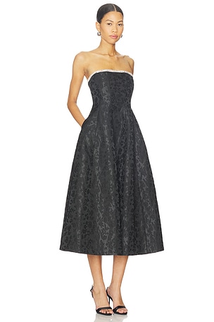 Lovers and Friends Alexandra Midi Dress in Black