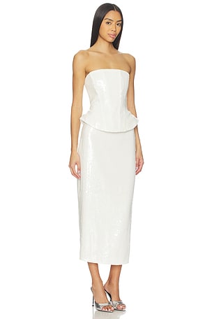 Lovers and Friends Alexia Sequin Midi Dress in White