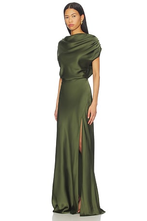 Lovers and Friends Liliana Gown in Dark Green. Size XXS. Also