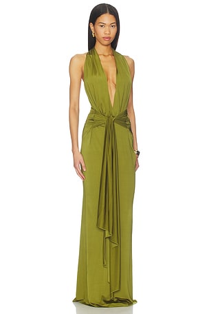 Lovers and Friends x Christina Elezaj Coralie Gown in Green