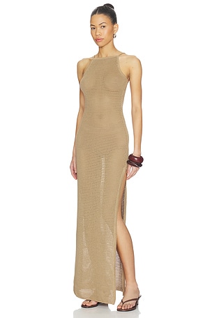 Lovers and Friends Cecille Knit Maxi Dress in Neutral