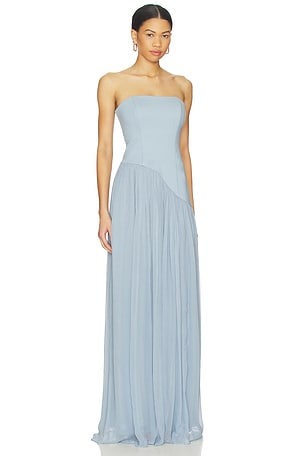 Lovers and Friends Alice Strapless Gown in Blue