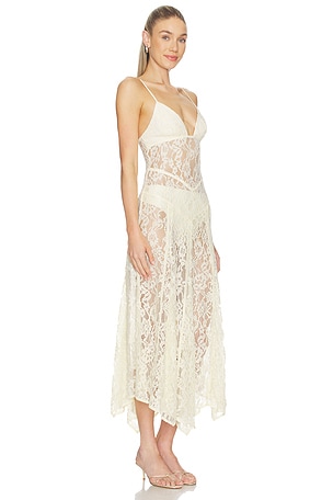 Lovers and Friends Skye Midi Dress in Ivory