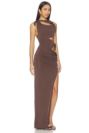 Lovers and Friends Camelia Gown in Chocolate