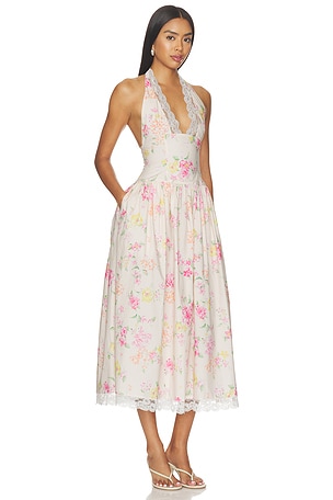 Lovers and Friends Sally Midi Dress in Pink