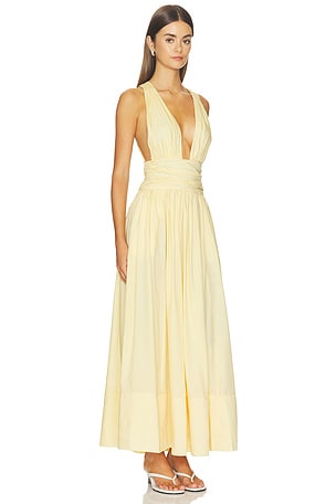Lovers and Friends Sarina Midi Dress in Yellow