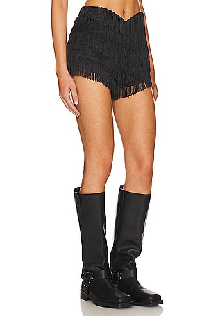 Lovers and Friends Andi Fringe Skort in Black