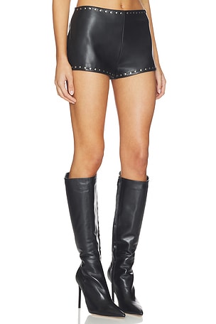 Lovers and Friends Bella Faux Leather Short in Black