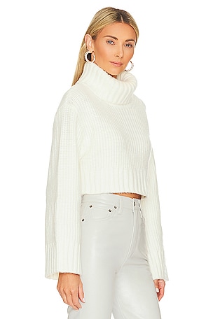 Lovers and Friends Feya Cropped Pullover in Ivory