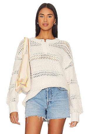 Mara Henley Open Stitch Sweater Lovers and Friends
