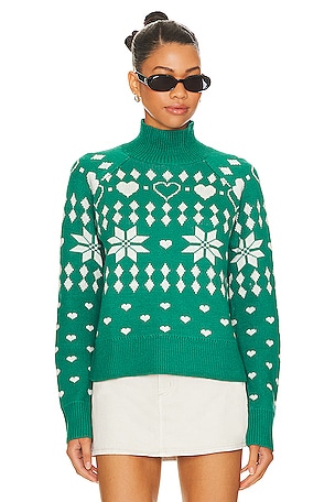 Fair Isle Oversized Turtleneck Pullover Lovers and Friends