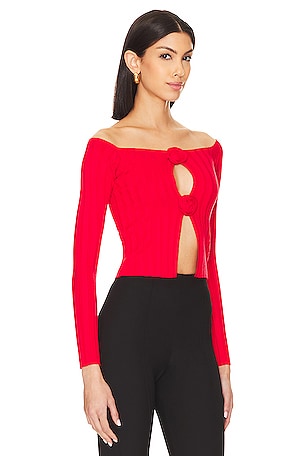 Lovers and Friends Liora Rosette Sweater in Red