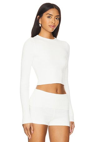 Lovers and Friends Clarisse Crewneck Sweater in White