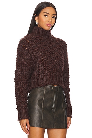 Lovers and Friends Jolene Knit Sweater in Chocolate