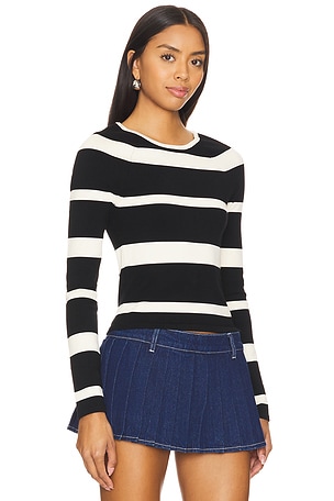 Lovers and Friends Miriam Striped Sweater in Black