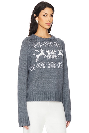 Lovers and Friends Leo Fairisle Sweater in Grey,White