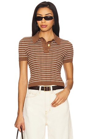 Camelia Stripe Short Sleeve Polo Lovers and Friends
