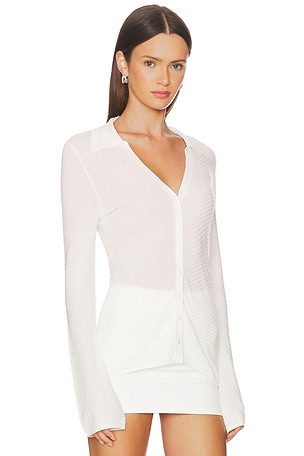 Lovers and Friends Ketra Polo Slim Cardigan in White