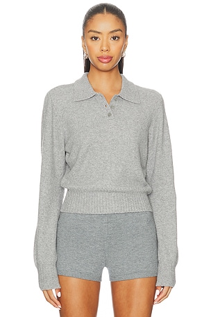 Lovers and Friends Mattelyn Polo Sweater in Grey