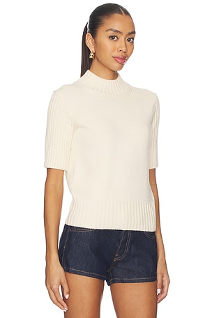 Lovers and Friends Katt Short Sleeve Sweater in Cream. Size XS. Also