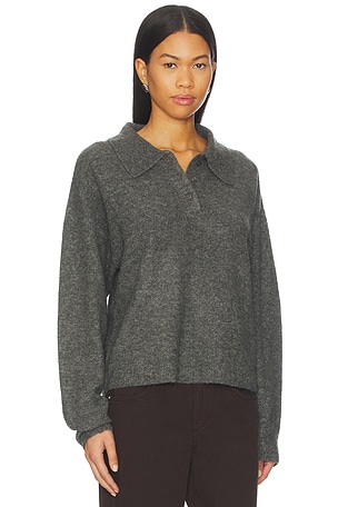 Lovers and Friends Ivy Polo Sweater in Charcoal