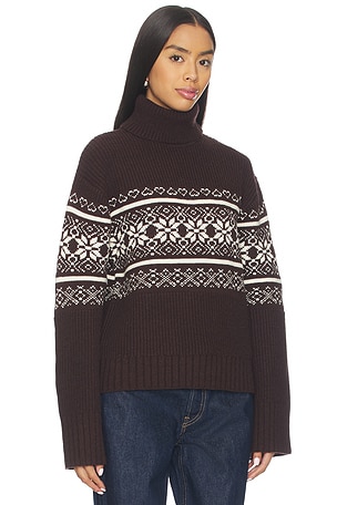 Lovers and Friends Chesca Fair Isle Turtle Neck Sweater in Brown. Size XS. Also