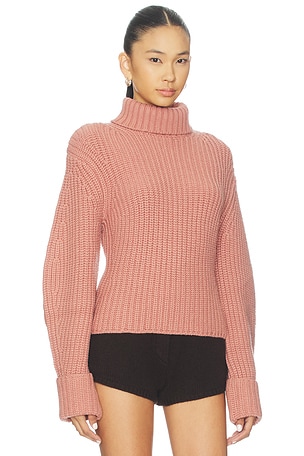 Lovers and Friends Aimee Mock Neck Sweater in Pink