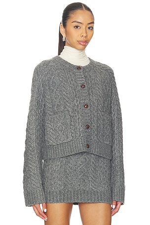 Lovers and Friends Ibona Cable Cardigan in Grey