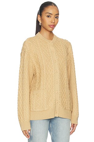 Lovers and Friends Barbetta Cable Cardigan in Brown