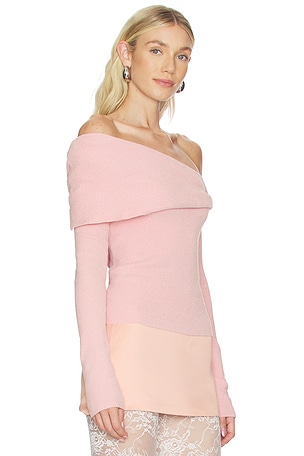 Lovers and Friends Arya Off The Shoulder Sweater in Pink