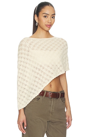 Lovers and Friends Emery Textured Poncho in Ivory