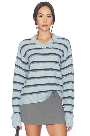 Lindy Striped V-neck Sweater Lovers and Friends