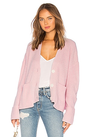 ANINE BING Maxwell Cardigan in Washed Pink REVOLVE