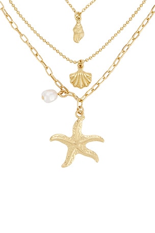 Lovers and Friends Patricia Necklace in Metallic Gold