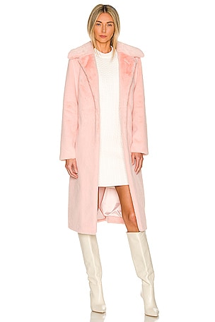 Lovers and Friends Sonny Faux Fur Coat in Baby Pink REVOLVE