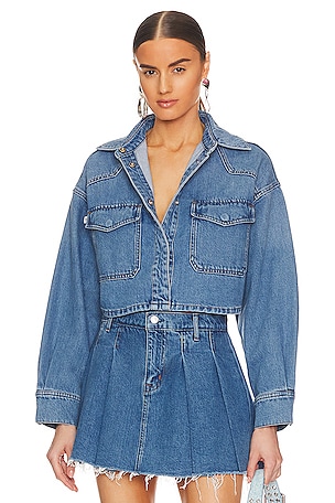 Micah Cropped Denim ShacketLovers and Friends$188