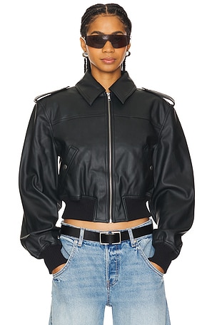 Dylan Faux Leather Bomber Jacket Lovers and Friends