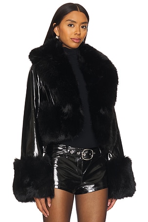 Lovers and Friends Arya Faux Leather Jacket in Black