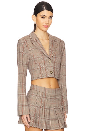 Lovers and Friends Bonnie Cropped Blazer in Tan