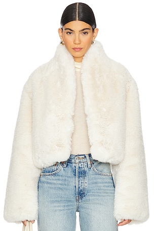 J Brand Ashbey Faux Fur Jacket in Champagne REVOLVE