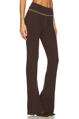 Lovers and Friends Tila Rib Pant in Chocolate