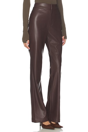 Lovers and Friends Jordan Faux Leather Pant in Brown