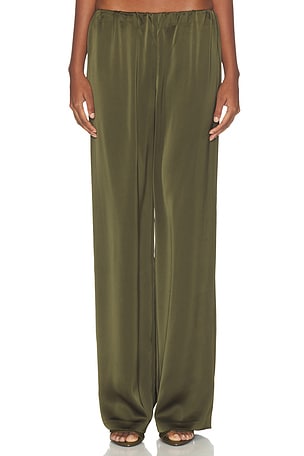Lovers and Friends Alette Satin Pants in Olive. Size XXS. Also