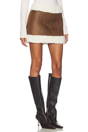 Lovers and Friends Luanne Mini Skirt in Brown