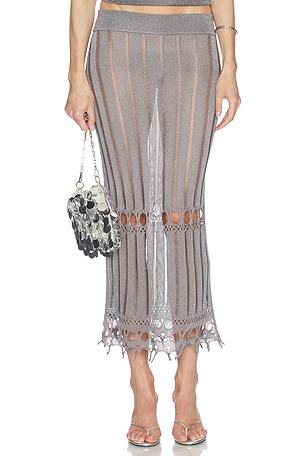 Francie Metallic Knit Maxi Skirt Lovers and Friends