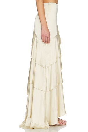 Lovers and Friends Emma Maxi Skirt in Beige