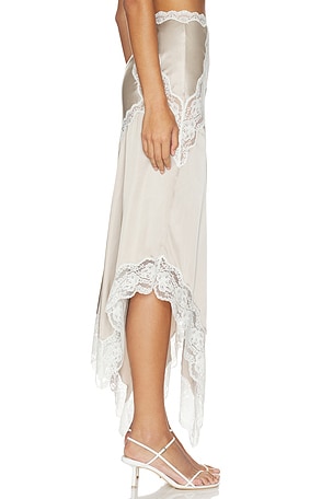 Lovers and Friends Vallin Midi Skirt in Taupe. Size XXS. Also