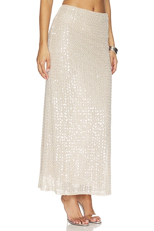 Lovers and Friends Clara Sequin Maxi Skirt in Neutral