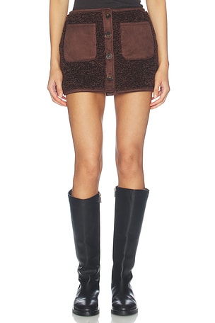 Ressa Faux Suede & Sherpa Mini Skirt Lovers and Friends