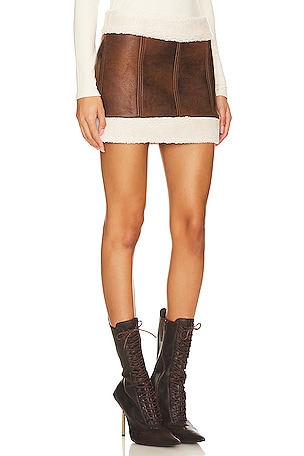 Lovers and Friends Luanne Mini Skirt in Brown